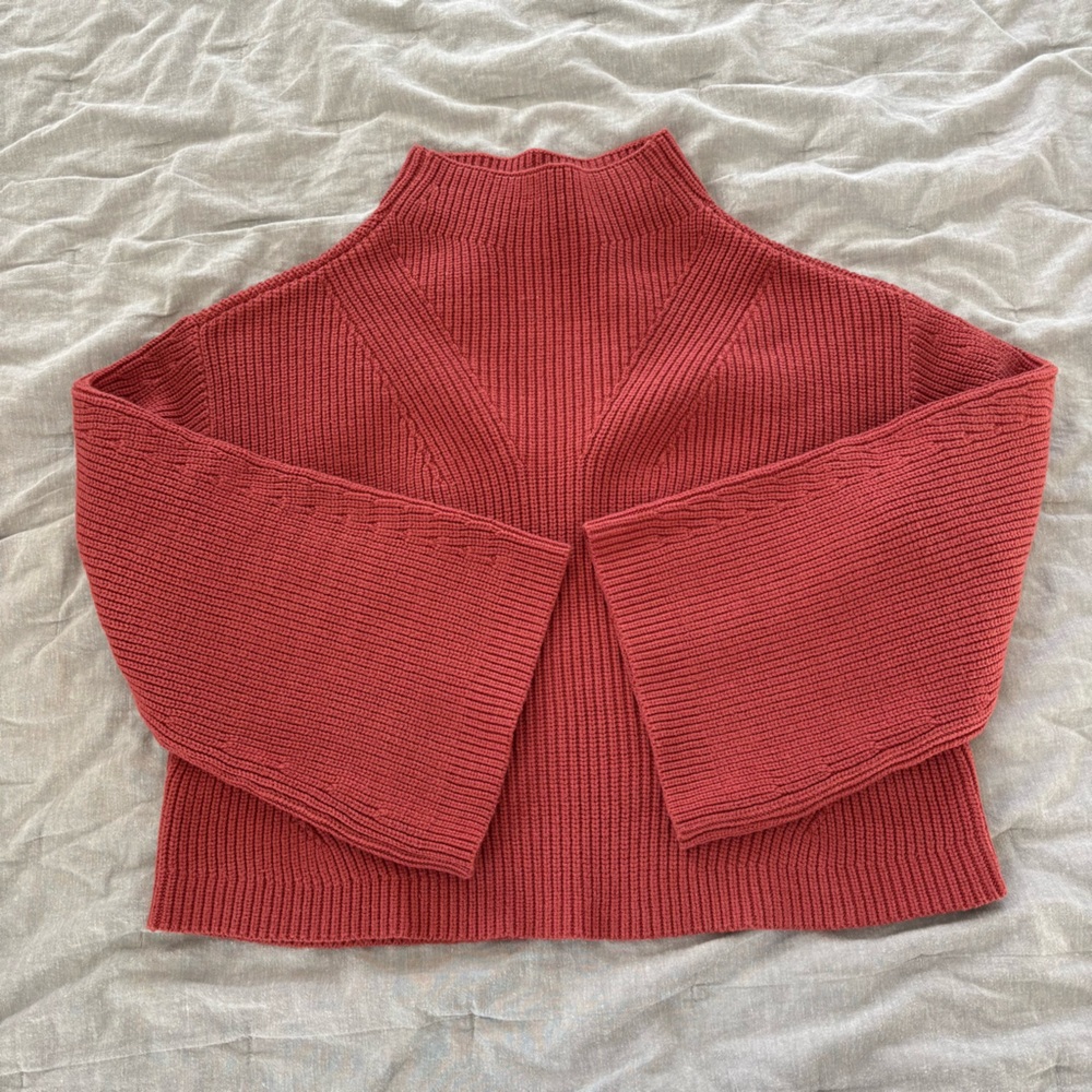 MAEVE Katey Mock-Neck Bell Sleeve Sweater SM